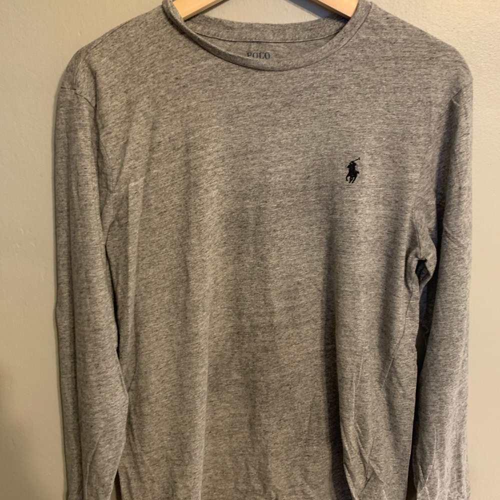 Long Sleeve Men’s Grey Polo Shirt